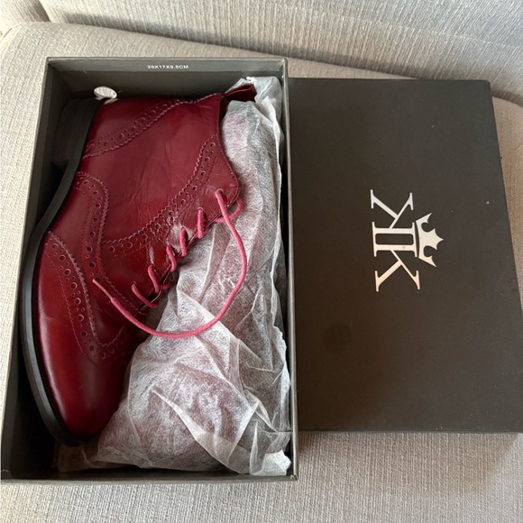 Kate Kanzer Red Brogue Ankle Boots - Picture 9 of 9